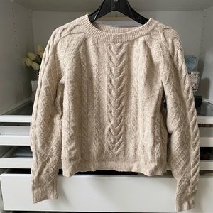 H&M Beige Crew Neck Cable knit Sweater